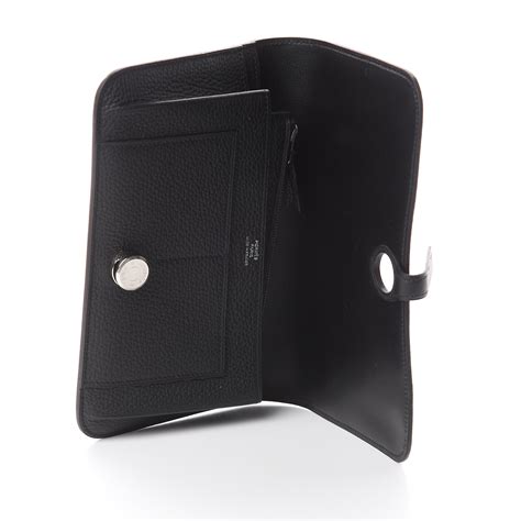 HERMES Togo Dogon Duo Wallet Black